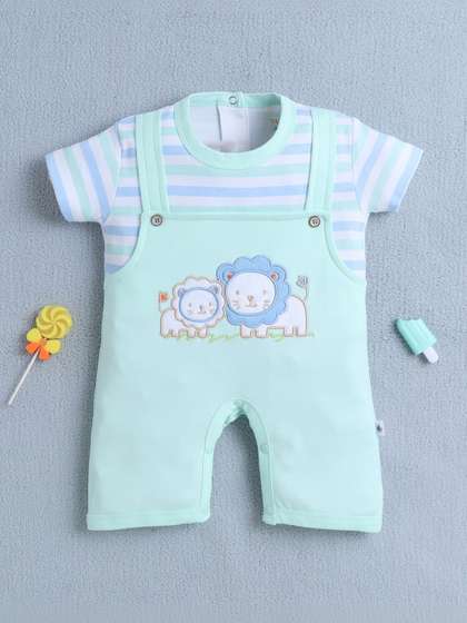 BUMZEE Infants Boys
                    Printed Cotton Rompers