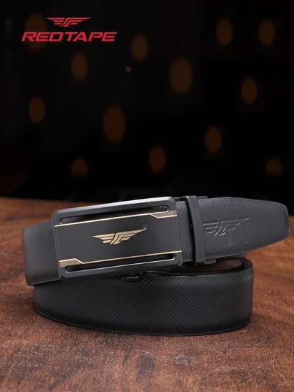 Red Tape Men Black
                      & Brown Textured Reversible Autolock Belt