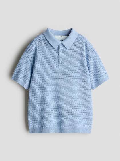 H&M Pointelle-Knit
                      Cotton Polo Shirt