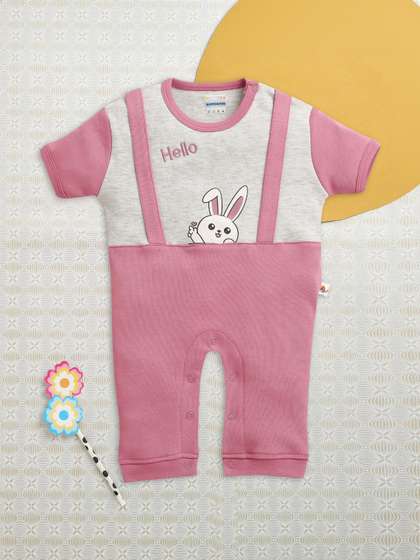 BUMZEE Infants Girls
                    Cotton Printed Rompers