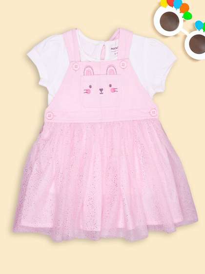 Pantaloons Baby Cotton
                      Halter Neck A-Line Dresses with T-shirt