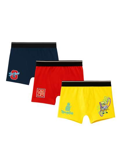 Button Bear Boys Pack of
                    3 Cotton Assorted Printed Trunks
