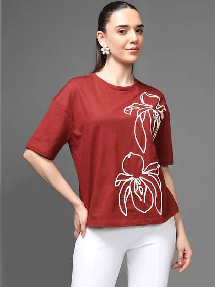 Kazo Self Design
                        Cotton Relaxed Fit T-shirt