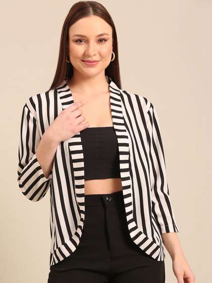 Style Quotient Women
                        Striped Crop Shrug