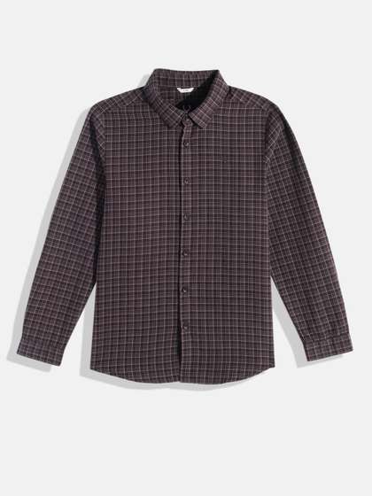 Allen Solly Junior
                      Boys Slim Fit Gingham Checks Pure Cotton Casual
                      Shirt