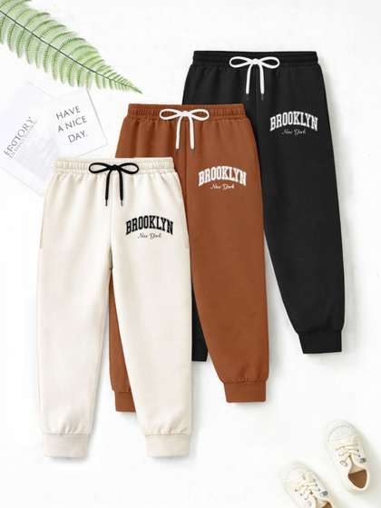 YK X Trampoline Boys
                      Pack of 3 Regular Fit Typography Joggers