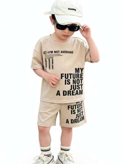 BLARY FASHION PLANET
                      Unisex Kids Printed T-shirt with Shorts