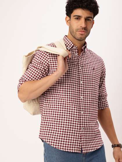 Nautica Pure Cotton
                        Slim Fit Gingham Checks Button-Down Collar
                        Casual Shirt