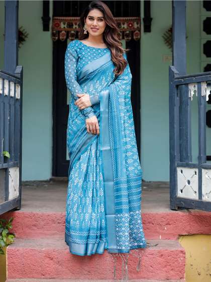 AUMAURA LIFESTYLE
                        Silk Cotton Ikat Saree