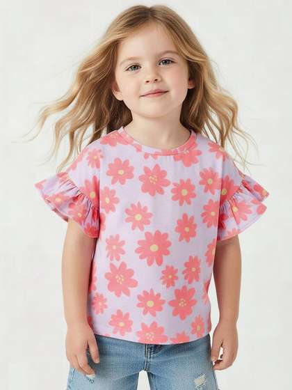 Juniors by Babyshop
                    Juniors Crew Neck Short Ruffle Sleeves Floral Print
                    T-shirts