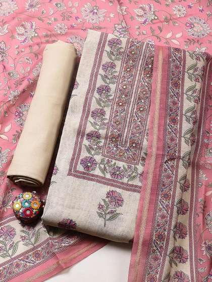 Meena Bazaar Printed
                        Pure Cotton Unstitched Dress Material