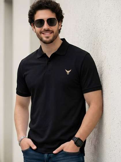 THE BEETEL HOUSE Men
                        Brand Logo Polo Collar T-shirt