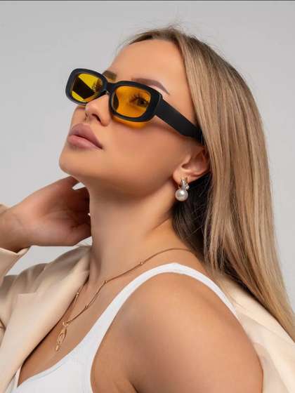 LEGEND EYEWEAR Unisex
                    Yellow Lens & Black Other Sunglasses with