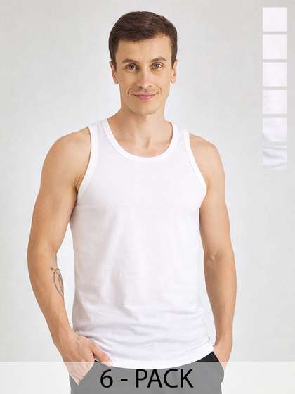 Pepe Jeans Pack Of 6
                        Pure Cotton Sleeveless Innerwear Vests
                        CLV01-02-White6