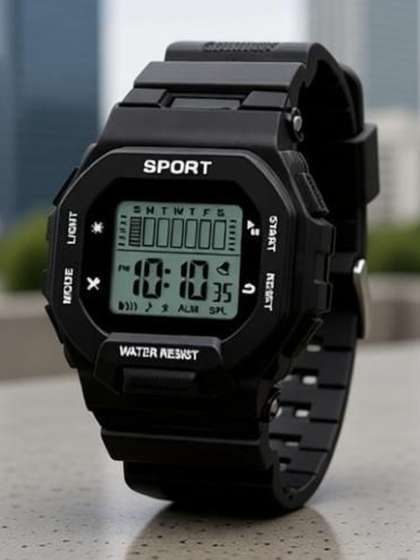 Brostin Boys Dial &
                    Straps Digital Alarm Watch BLACK SPORT DIGITAL
                    SQAURE WATCH