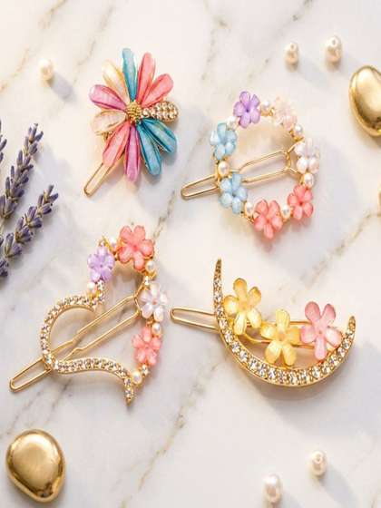 Caprese 4 Piece Party
                    Wear Stone Hair Pins - Korean Style Floral Accessory
                    Hair Accessory