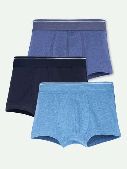 ariel Boys Pack of 3
                    Cotton Blend Assorted Solid Trunks