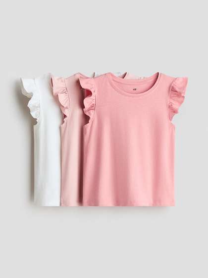 H&M Girls 3-Pack
                    Flutter-Sleeved Tops