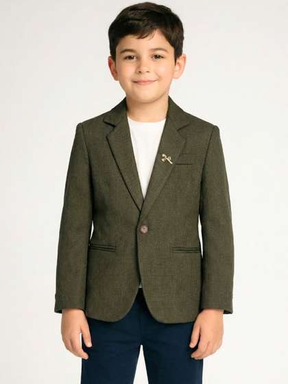 Ridokidz Boys Notched
                    Lapel Single-Breasted Blazers
