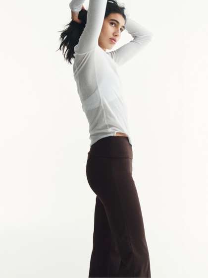 H&M Foldover-waist
                      Cotton Trousers