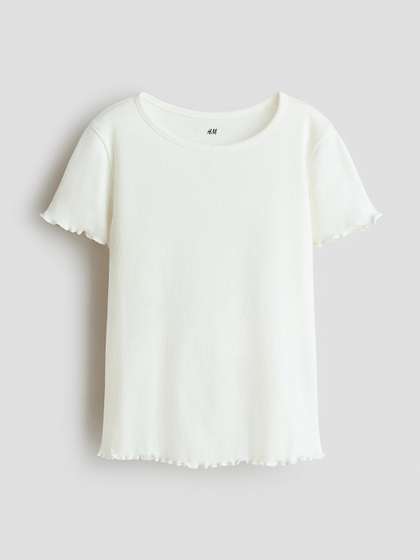 H&M Overlocked
                    Ribbed T-Shirt