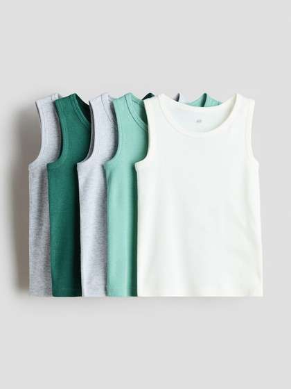 H&M Boys 5-Pack
                      Cotton Vest Tops