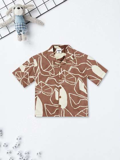 max Boys Printed Resort
                    Collar Shirts