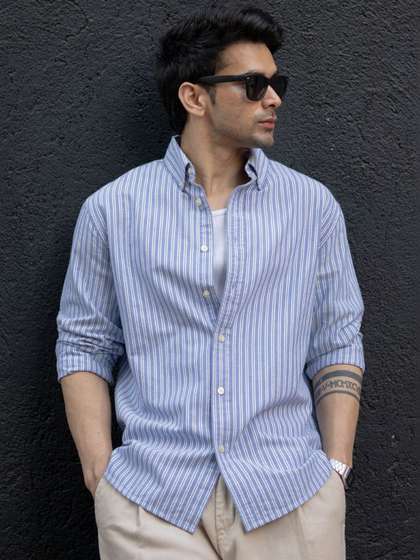 Powerlook Blue
                        Oxford Stripe Buttondown Shirts