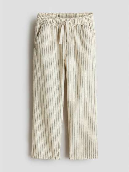 H&M Linen-blend
                      drawstring trousers