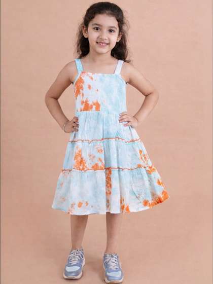 BAESD Girls Floral Print
                    A-Line Dress