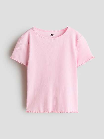 H&M Overlocked
                    Ribbed T-Shirt