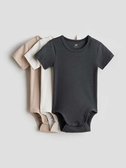 H&M 3-pack ribbed
                    cotton bodysuits