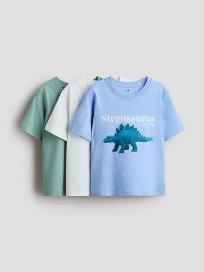 H&M 3-Pack Printed
                    T-shirts