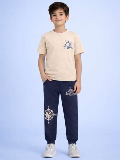 HERE&NOW Boys
                    Printed T-Shirt & Track Pant Set