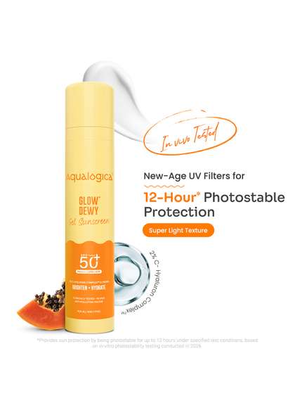 Aqualogica Glow+
                        Dewy SPF 50 PA+++ Sunscreen With UVA/B &
                        Blue Light Protection - 50 g