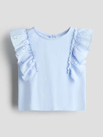 H&M Girls Flounced
                    Broderie Anglaise Top