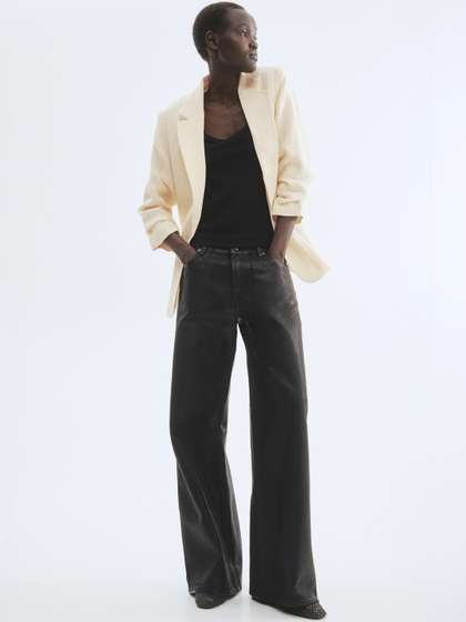 H&M
                        Gathered-Sleeve Blazer