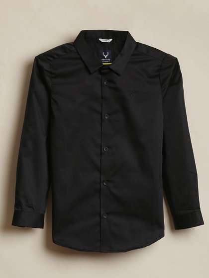 Allen Solly Junior
                      Boys Black Slim Fit Textured Casual Shirts