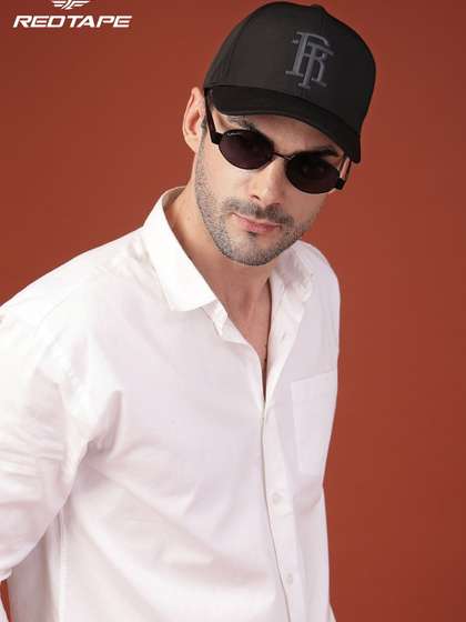 Red Tape Unisex Black
                    Solid Polyester Logo Baseball Cap with Adjustable
                    Back Strap