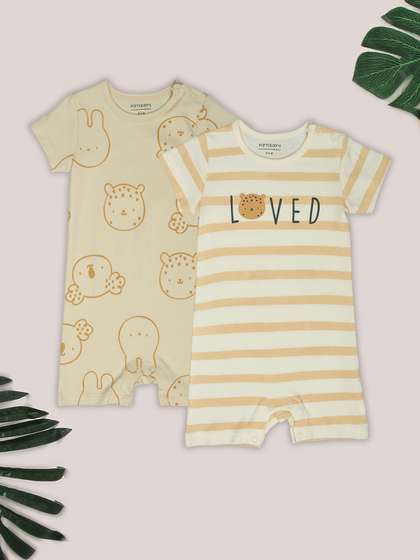 Pantaloons Baby Infant
                    Girls Pack Of 2 Printed Round Neck Rompers