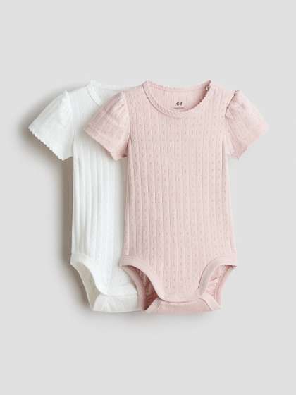 H&M Girls 2-Pack
                    Cotton Pointelle Bodysuits