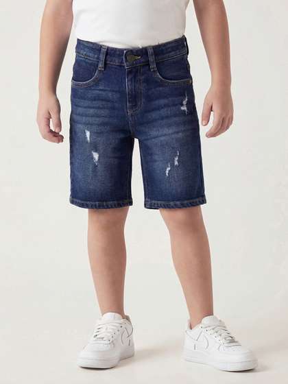 United Colors of
                      Benetton Boys Typography Washed Denim Shorts