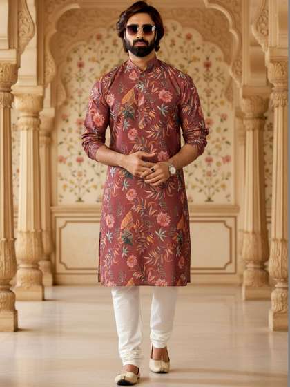 RANGRAAG Men Floral
                        Printed Kurta
