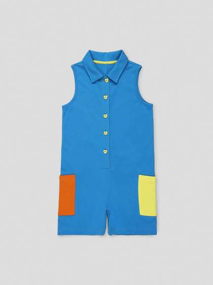 SPUNKIES Infants Shirt
                    Collar Sleeveless Romper