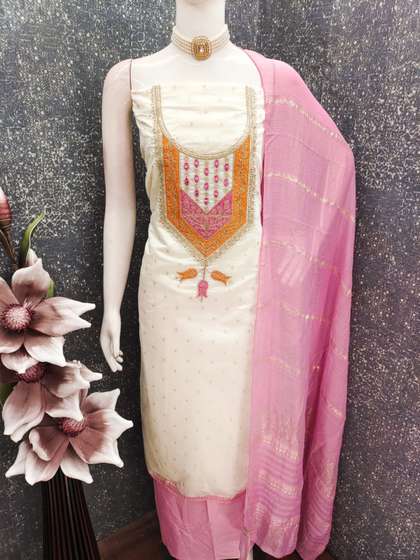 Rangtulika Ethnics
                        Embroidered Unstitched Dress Material