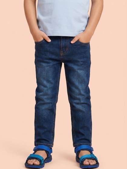 Nauti Nati Boys Straight
                    Fit Mid-Rise Light Fade Stretchable Pure Cotton
                    Jeans