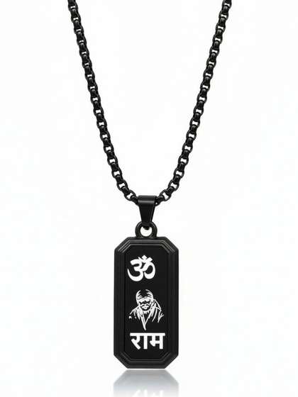 M Men Style
                    Rhodium-Plated Geometric Pendants with Chains