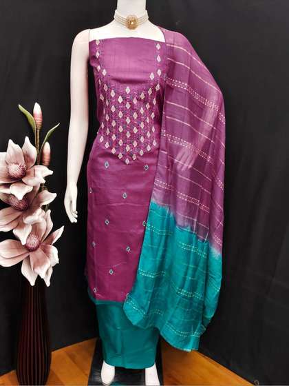 Rangtulika Ethnics
                          Embroidered Unstitched Dress Material