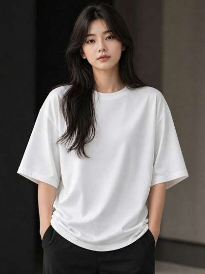 PockMAN Women
                        Drop-Shoulder Sleeves Bio Finish T-shirt