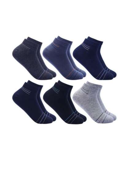 akeet trend Unisex
                    Cotton Assorted Striped Ankle Length Socks